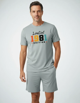 RIVANORA Limited Edition 1981 Men’s Co-Ord Set – Premium Comfort Wear ( Gray )