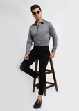 RIVANORA Premium Men’s Slim Fit Casual & Party Wear Shirt ( Gray)