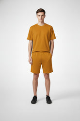 RIVANORA Men’s Premium Solid Co-Ord Set | Minimal Casual Wear ( Musterd )