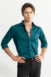 RIVANORA Premium Men’s Slim Fit Casual & Party Wear Shirt ( teal Gree )