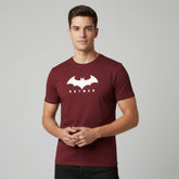 RIVANORA Men's Batman Logo T-Shirt - Premium Graphic T-Shirt ( Maroon )
