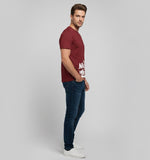 RIVANORA Classic Vintage Car Graphic Tee — Men's Ford Mustang T-Shirt ( Maroon )