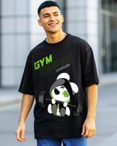 RIVANORA Men’s Oversized Gym Graphic T-Shirt | Fitness Streetwear Tee ( Black )