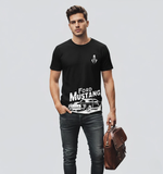 RIVANORA Classic Vintage Car Graphic Tee — Men's Ford Mustang T-Shirt ( Black )