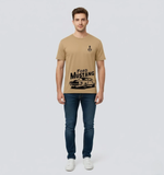 RIVANORA Classic Vintage Car Graphic Tee — Men's Ford Mustang T-Shirt ( Coffee )