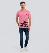 RIVANORA Classic Vintage Car Graphic Tee — Men's Ford Mustang T-Shirt ( Pink )