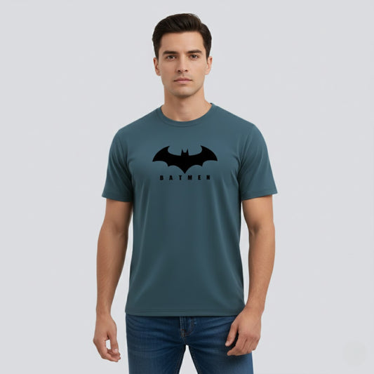 RIVANORA Men's Batman Logo T-Shirt - Premium Graphic T-Shirt ( Royal Blue )