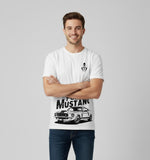 RIVANORA Classic Vintage Car Graphic Tee — Men's Ford Mustang T-Shirt ( White )