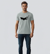 RIVANORA Premium Batman Logo T-Shirt – Stylish, Trendy & Comfortable ( Gray )