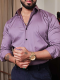 RIVANORA Premium Men’s Slim Fit Casual & Party Wear Shirt ( Pastle Purple )