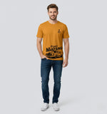 RIVANORA Classic Vintage Car Graphic Tee — Men's Ford Mustang T-Shirt ( Musterd )