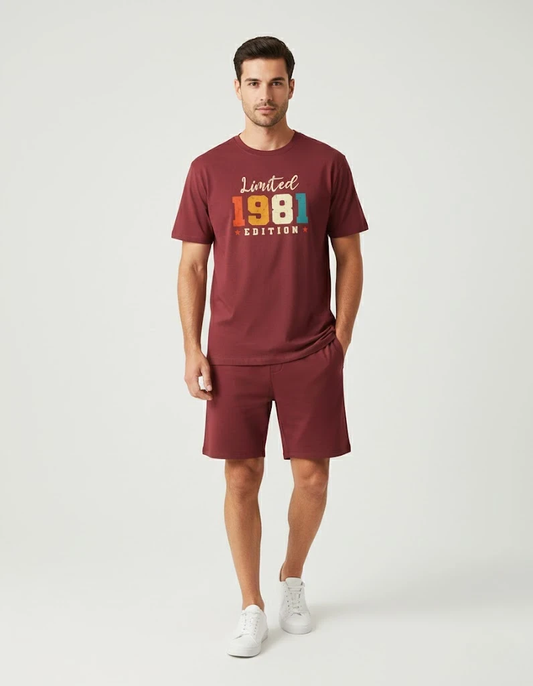 RIVANORA Limited Edition 1981 Men’s Co-Ord Set – Premium Comfort Wear ( Marron )