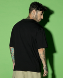 RIVANORA Men’s Oversized Graphic T-Shirt | Mood of the Day Printed Tee ( Black )