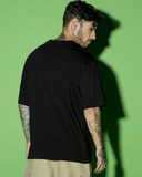 RIVANORA Men’s Plain Black Oversized T-Shirt / Oversized Tee ( Black )