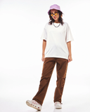 RIVANORA Women’s Oversized T-Shirt – Minimal Streetwear Essential ( White )