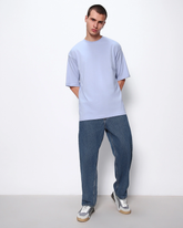 RIVANORA Men’s Oversized T-Shirt – Minimal Streetwear Essential ( Light Blue)
