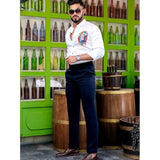 RIVANORA Premium Men’s White Designer Shirt with Bold Lion DTF ( White )