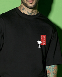 RIVANORA Men’s Oversized Streetwear T-Shirt | Bold Back Graphic Edition ( Black )