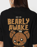 RIVANORA BEARLY AWAKE OVERSIZED GRAPHIC TEE ( Black )