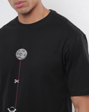 RIVANORA Men’s Black Astronaut Graphic T-Shirt – Streetwear Tee ( Black )