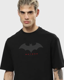 RIVANORA Men’s Black Batman Graphic T-Shirt – Oversized Streetwear Tee ( Black )