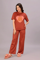 RIVANORA Cute & Comfy: "Some Bunny Loves You" Tee ( Rust Orange )