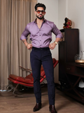 RIVANORA Premium Men’s Slim Fit Casual & Party Wear Shirt ( Pastle Purple )