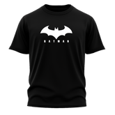 Men's Black Batman Logo T-Shirt - Premium Cotton Graphic Tee