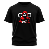 Squid Game Mask Printed Black T-Shirt – Premium Unisex Graphic Tee