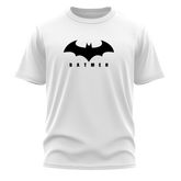 Men's White Batman Logo T-Shirt - Premium Cotton Graphic Tee