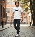 RIVANORA Men's Batman Logo T-Shirt - Premium Graphic T-shirt ( White )
