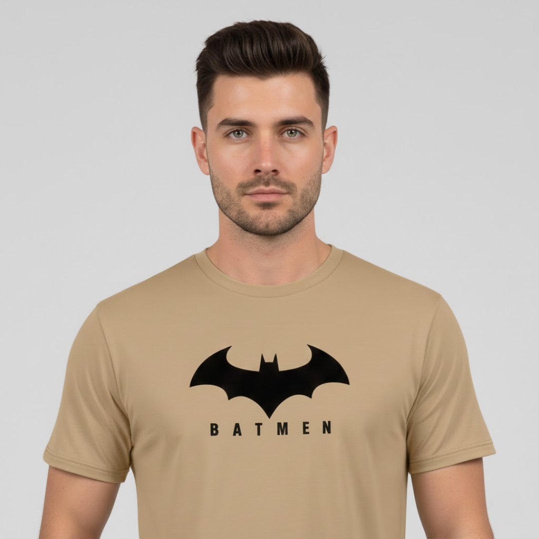 RIVANORA Men's Batman Logo T-Shirt - Premium Graphic T-Shirt ( Coffee )
