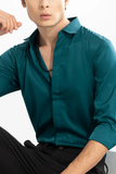 RIVANORA Premium Men’s Slim Fit Casual & Party Wear Shirt ( teal Gree )