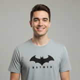 RIVANORA Men's Batman Logo T-Shirt - Premium Graphic T-Shirt ( Gray )