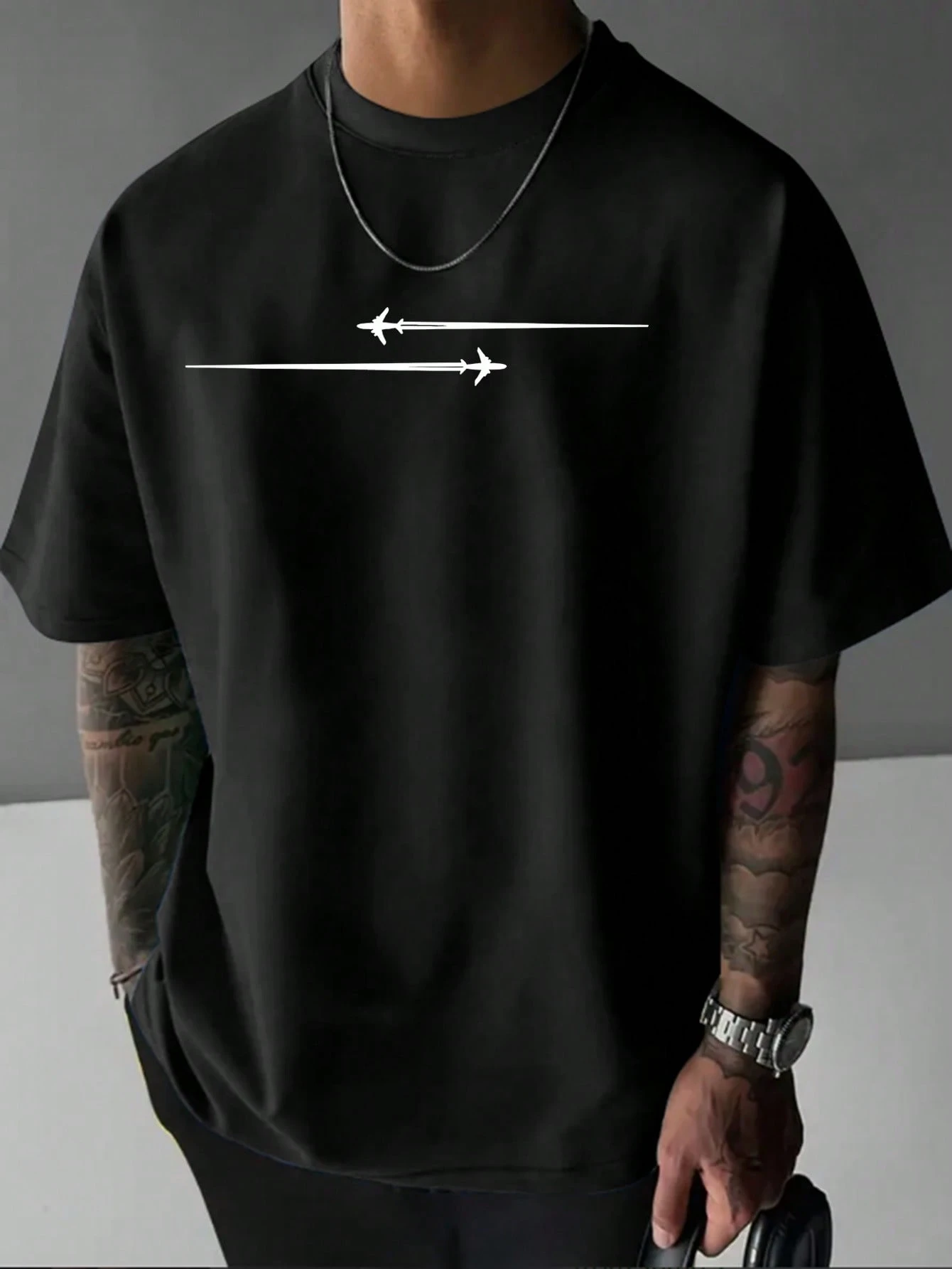 Simple Aircraft Design Printed Men's Short Sleeve T-Shirt