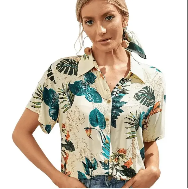 Shirt Green Flower Shirt