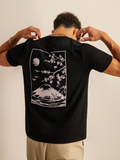 apanese Cherry Blossom Landscape Print Casual Short Sleeve T-Shirt