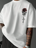 white Print Casual Short Sleeve T-Shirt