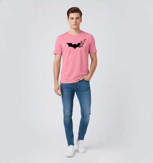 RIVANORA Premium Batman Logo T-Shirt – Stylish, Trendy & Comfortable ( Pink )