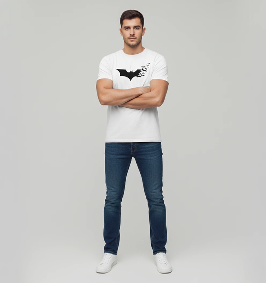 RIVANORA Premium Batman Logo T-Shirt – Stylish, Trendy & Comfortable ( White )