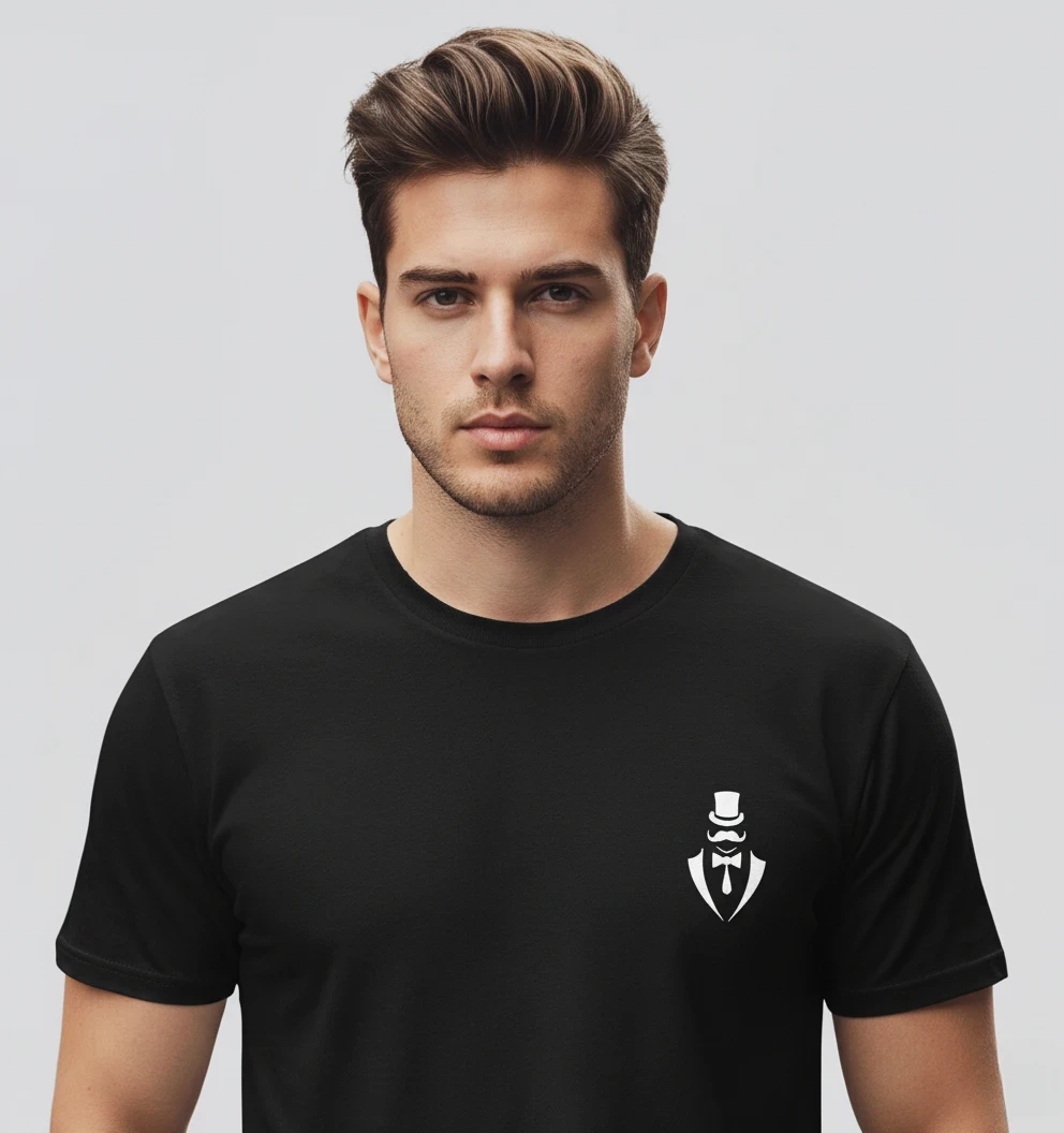 RIVANORA Classic Vintage Car Graphic Tee — Men's Ford Mustang T-Shirt ( Black )