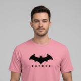 RIVANORA Men's Batman Logo T-Shirt - Premium Graphic T-Shirt ( Pink )