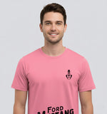 RIVANORA Classic Vintage Car Graphic Tee — Men's Ford Mustang T-Shirt ( Pink )