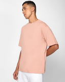RIVANORA Men’s Oversized T-Shirt – Minimalist Casual Streetwear ( Peach )