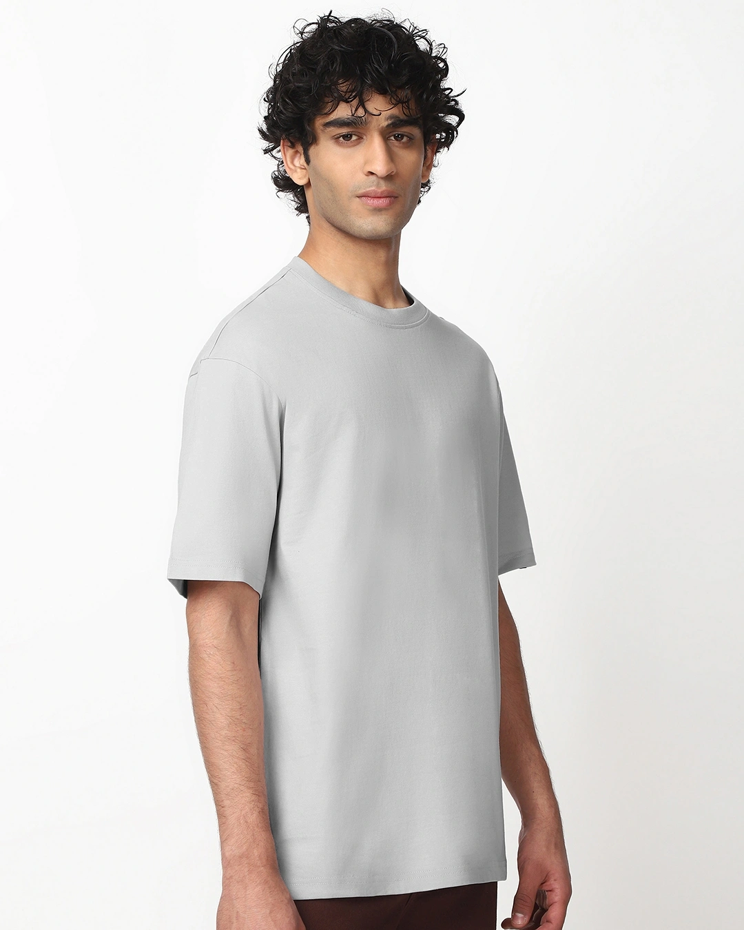 RIVANORA Men’s Oversized T-Shirt – Premium Minimal Streetwear ( Light Grey )