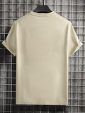 Simple Compass Print Men's Short Sleeve T-Shirts, Comfy Casual Elastic Crew Neck Tops For Men's