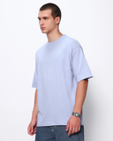 RIVANORA Men’s Oversized T-Shirt – Minimal Streetwear Essential ( Light Blue)