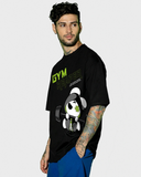 RIVANORA Men’s Oversized Gym Graphic T-Shirt | Fitness Streetwear Tee ( Black )