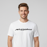 RIVANORA Men’s “Awesome” Graphic T-Shirt — Premium Casual Tee for Everyday Wear ( White )