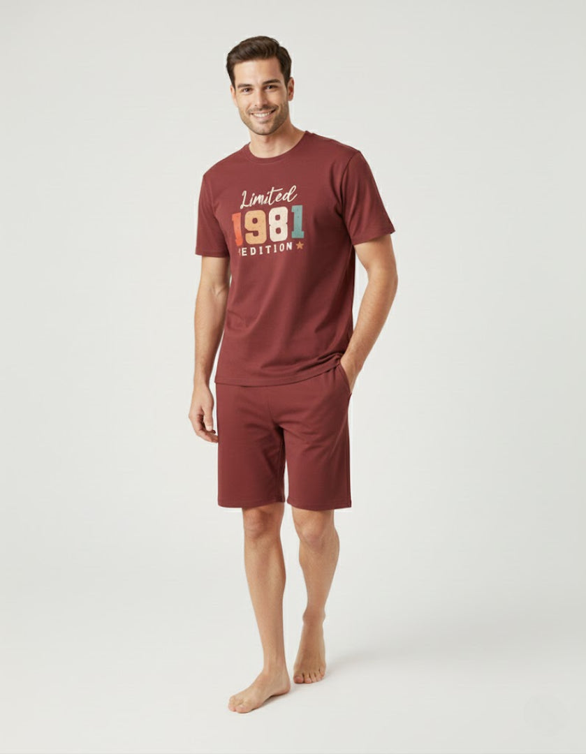 RIVANORA Limited Edition 1981 Men’s Co-Ord Set – Premium Comfort Wear ( Marron )